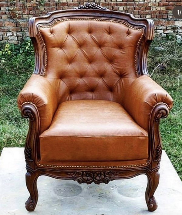 Brown Vintage Carved Chair