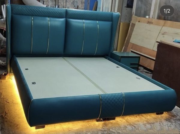 Light Blue Contemporary Bed