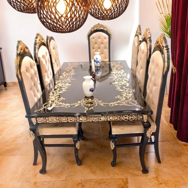 Luxurious marble dining table set