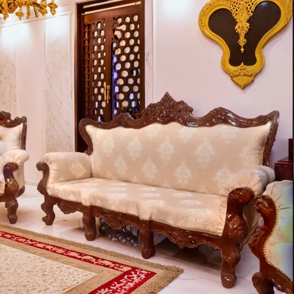 Ottoman-themed Teakwood Sofa