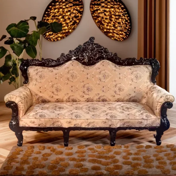 Italian Teakwood Maharaja sofa