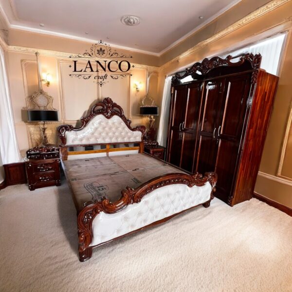 Regal Elegance Teakwood Bed - Image 2