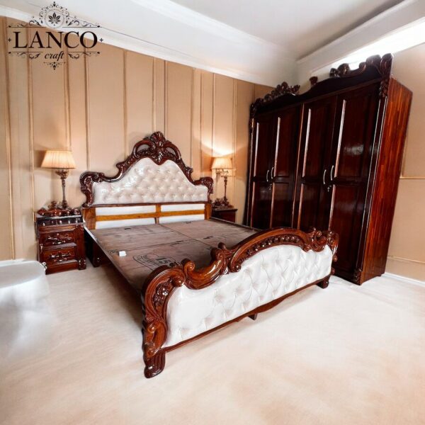 Regal Elegance Teakwood Bed - Image 3