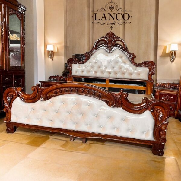 Regal Elegance Teakwood Bed - Image 5