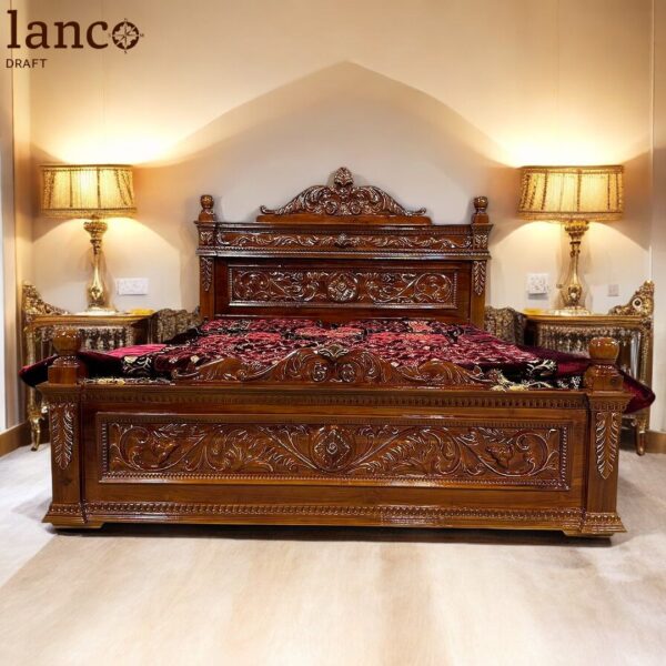 Majestic Royal Carved Teakwood Bed