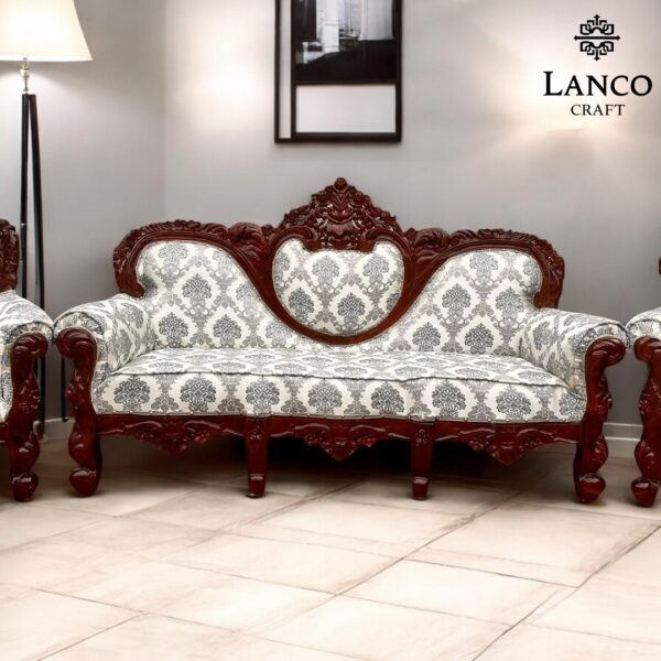 Royal Elegance Teakwood Sofa Set - Image 4