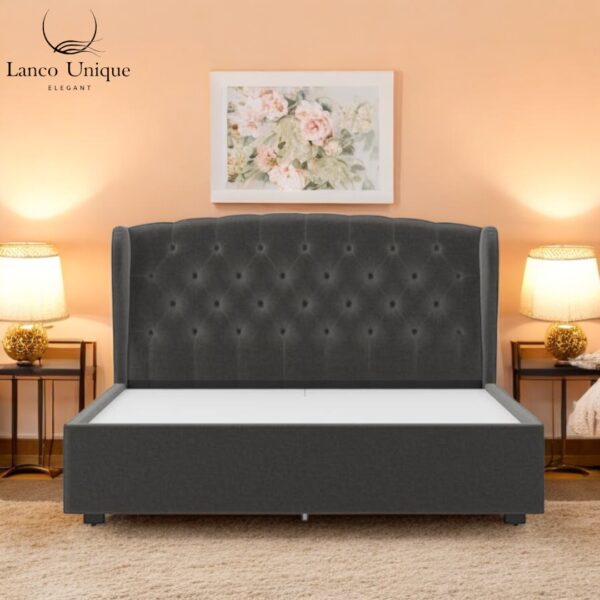 Velvet Wingback King Size Bed - Image 4