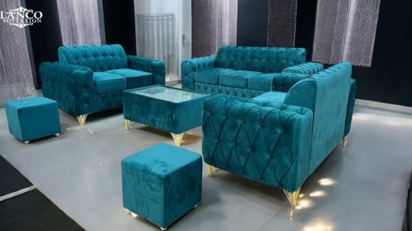 Velvet Sofa Set - Image 4