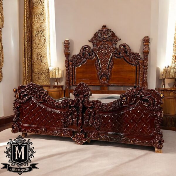 Majestic Crown Teakwood Bed - Image 2