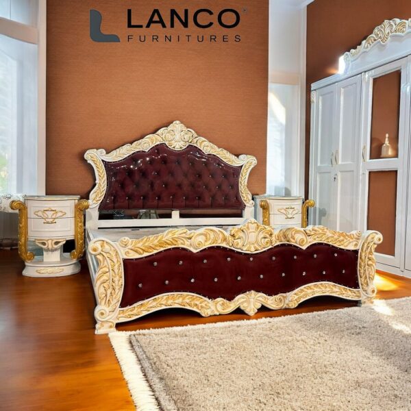 Tufted Teakwood Bed Set - Image 6