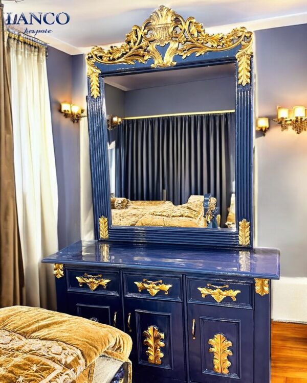 Imperial Blue Teakwood Bed - Image 3