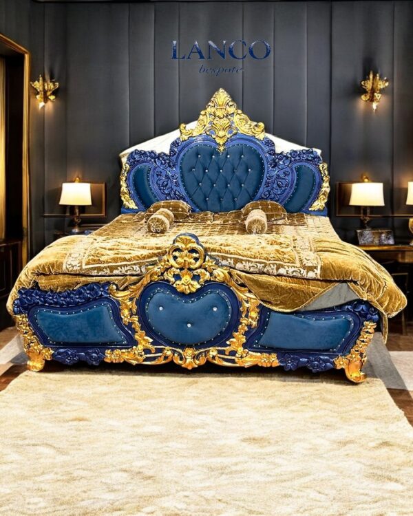 Imperial Blue Teakwood Bed - Image 4