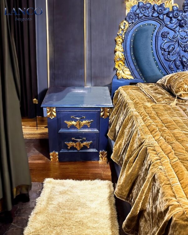 Imperial Blue Teakwood Bed - Image 7