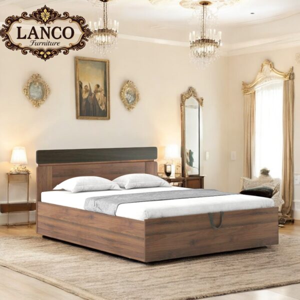 Walnut Storage Furniture Bed Set - Image 3