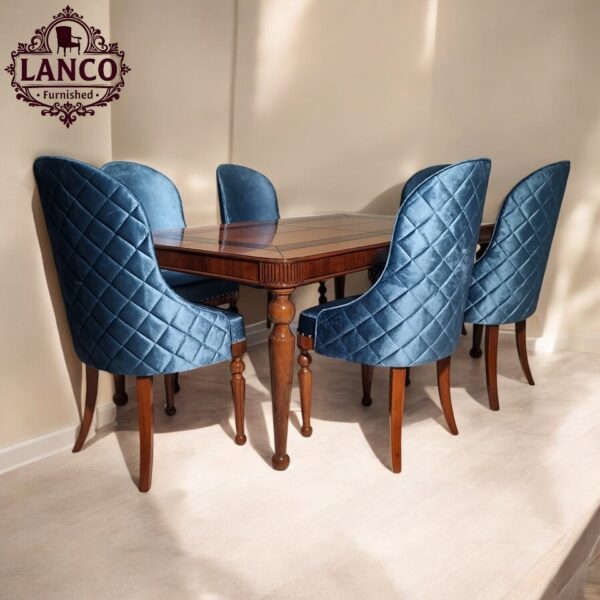 Classic Blue Velvet Dining Set  - Image 7