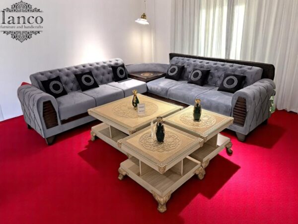Imperial Velvet Curve Sofa Set
