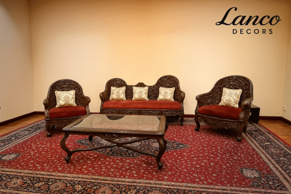 Regal Crimson Maharaja Sofa Set