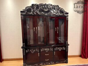 Lanco Maharaja Glass-Door Carved Cabinet