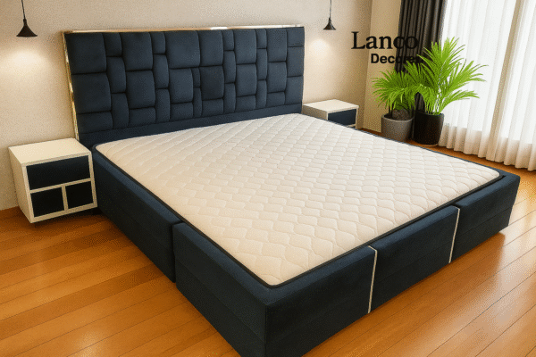 Midnight Urban Plush King Bed by Lanco Decors
