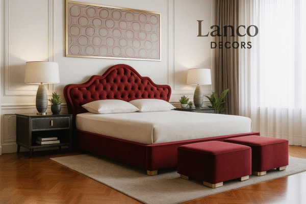 Velvet Royale Maroon Bed Set by Lanco Decors