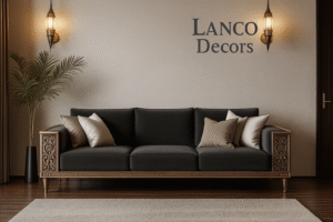 Monarch Noir Carved Sofa – 3-Seater Elegance