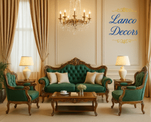 Majestic Ebony Carved Sofa Set