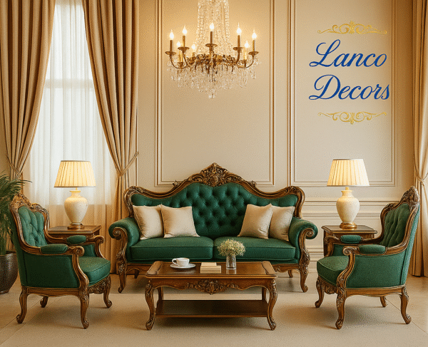 Majestic Ebony Carved Sofa Set