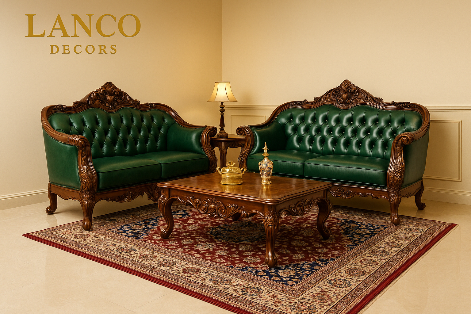 Imperial Emerald Royale Sofa Set