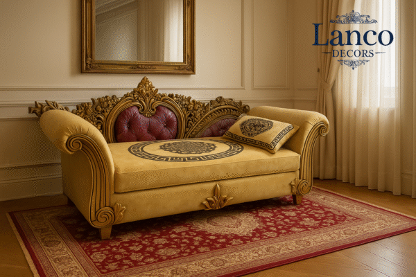 Maharani Regal Chaise – Royal Mustard Edition"