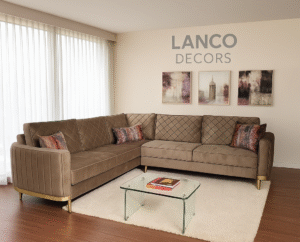 Lanco Verona Luxe Quilted Velvet Sectional Sofa