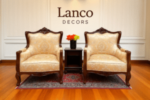 The Imperial Crown Chairs – Teakwood Carved Elegance