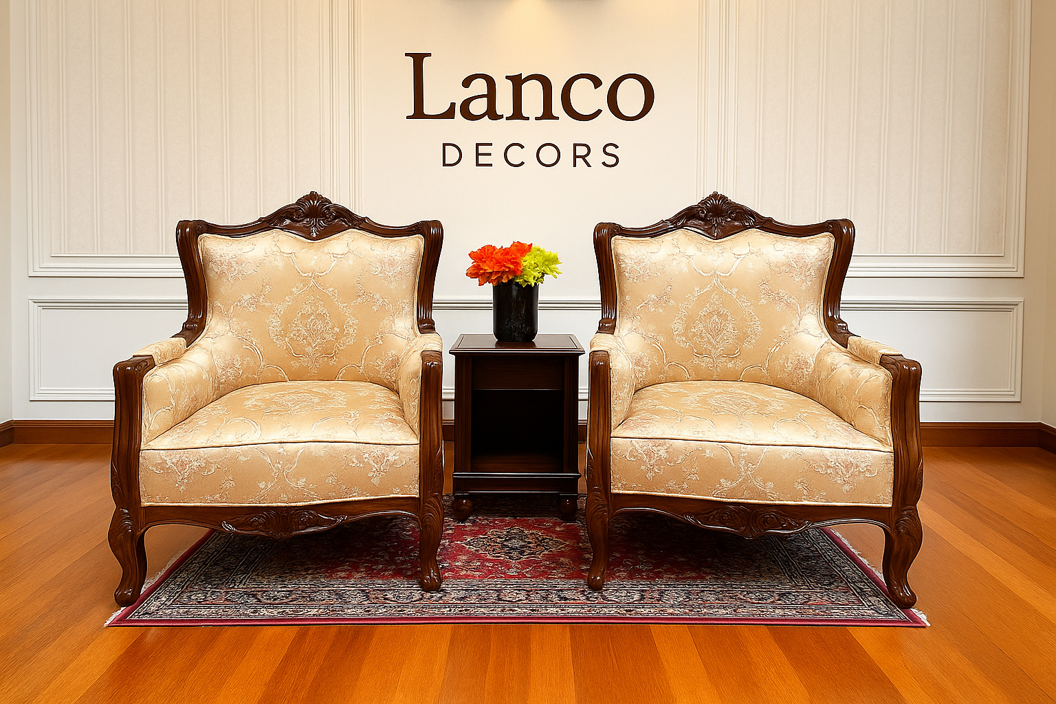 The Imperial Crown Chairs – Teakwood Carved Elegance