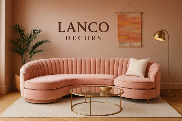 Blush Aura Curved Designer Sofa