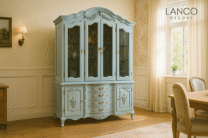 Lanco Decors Provence Blue Display Cabinet