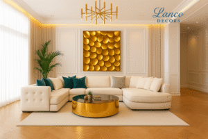 Lanco Royal Luxe Sectional Sofa Set – Cream Edition
