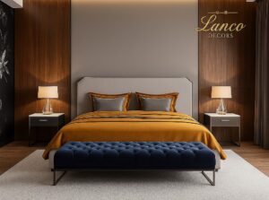 Royal Amber Bedroom Set with Tufted Bench