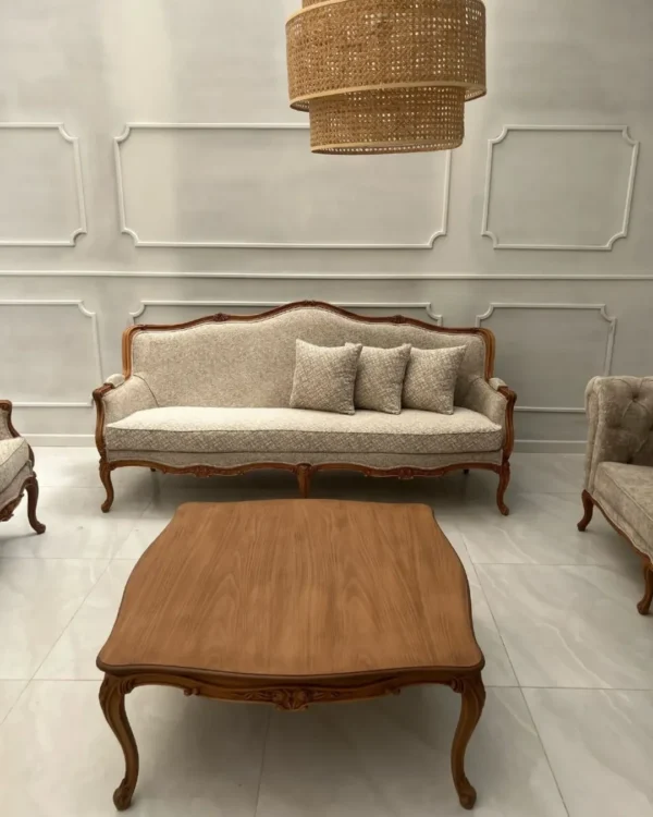 Classic French Beige Sofa - Image 4