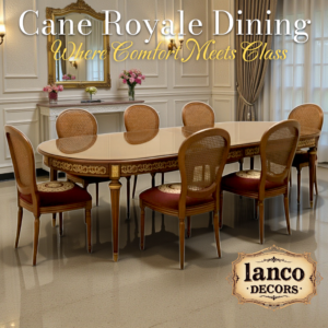 “Cane Royale Dining Set – Classic Eight-Seater”