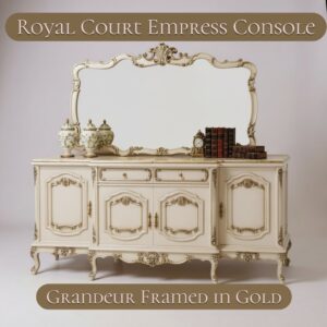 Royal Court Empress Console – Ornate Mirror Cabinet in Ivory & Gold