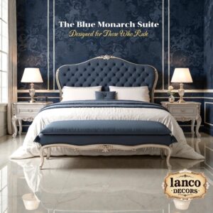 The Blue Monarch Suite – Regal Bed Set by Lanco Decors