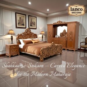 Shahkaar-e-Sukoon Bedroom Suite – Carved Majesty Collection