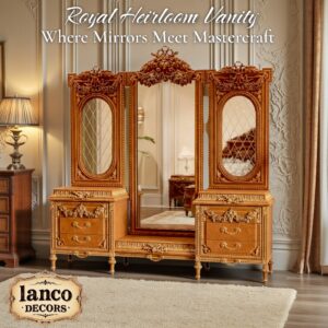 Royal Heirloom Vanity – Triple Mirror Masterpiece