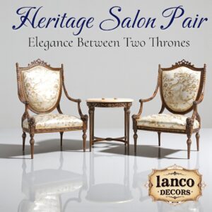 Versailles Elegance Carved Chair & Marble Top Table Set