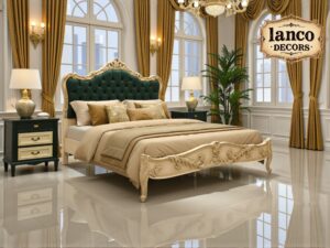 "Emerald Royale Velvet Panel Bed by Lanco Decors"