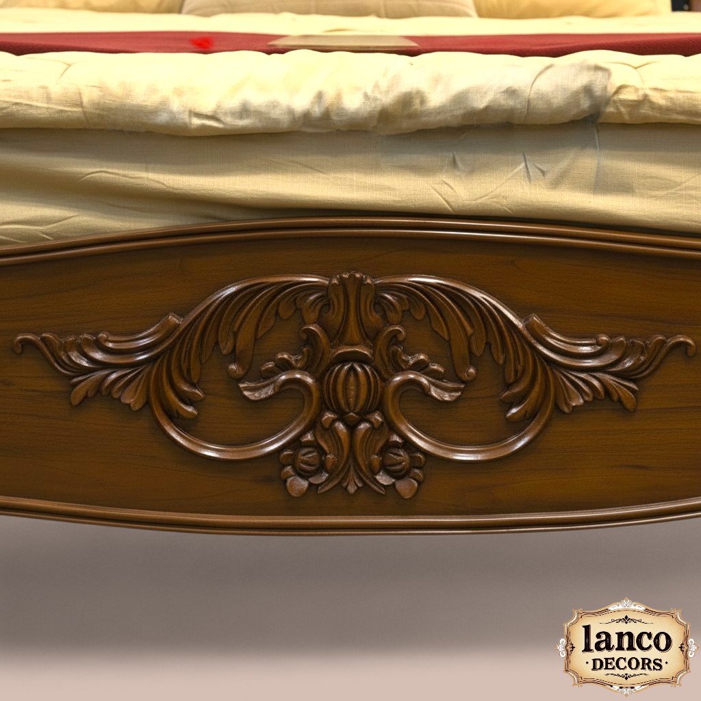 Sarir-e-Asafiya Mahal – Hand-Carved Teakwood Throne Bed - Image 2