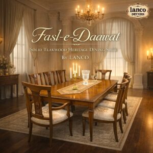 Fast-e-Daawat Solid Teakwood Heritage Dining Suite