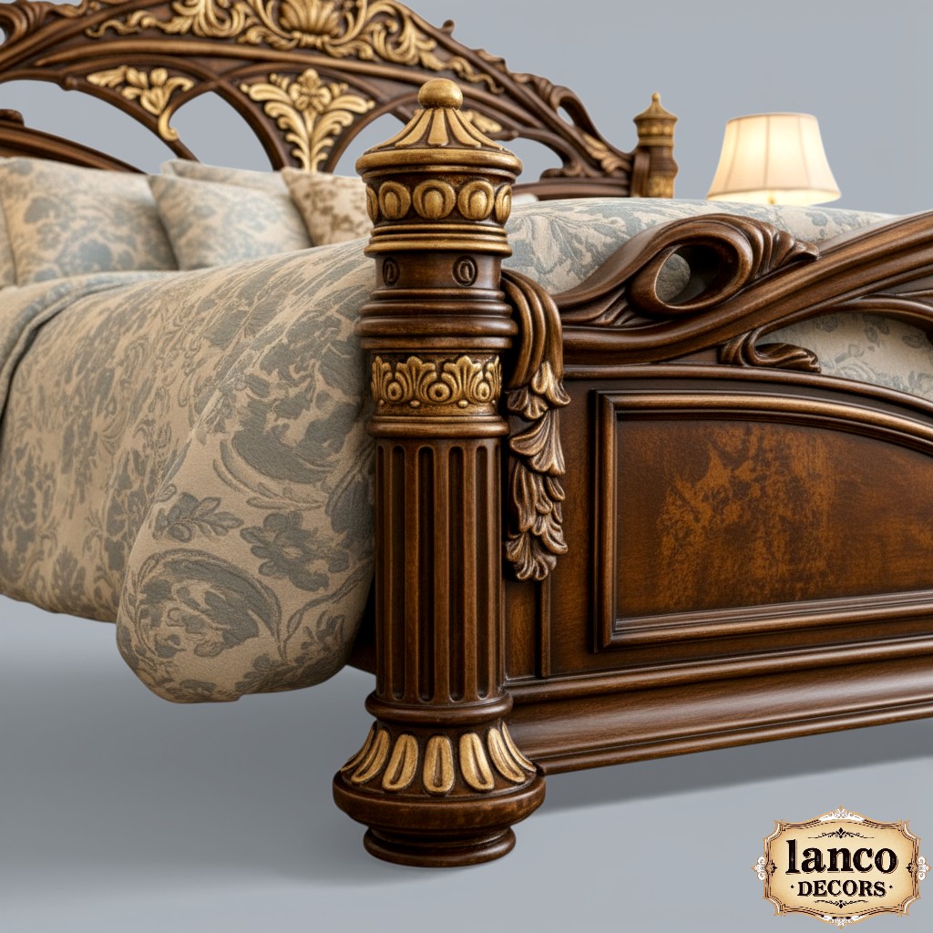 The Royal Crest Sovereign – Solid Teakwood Heritage Bed - Image 3