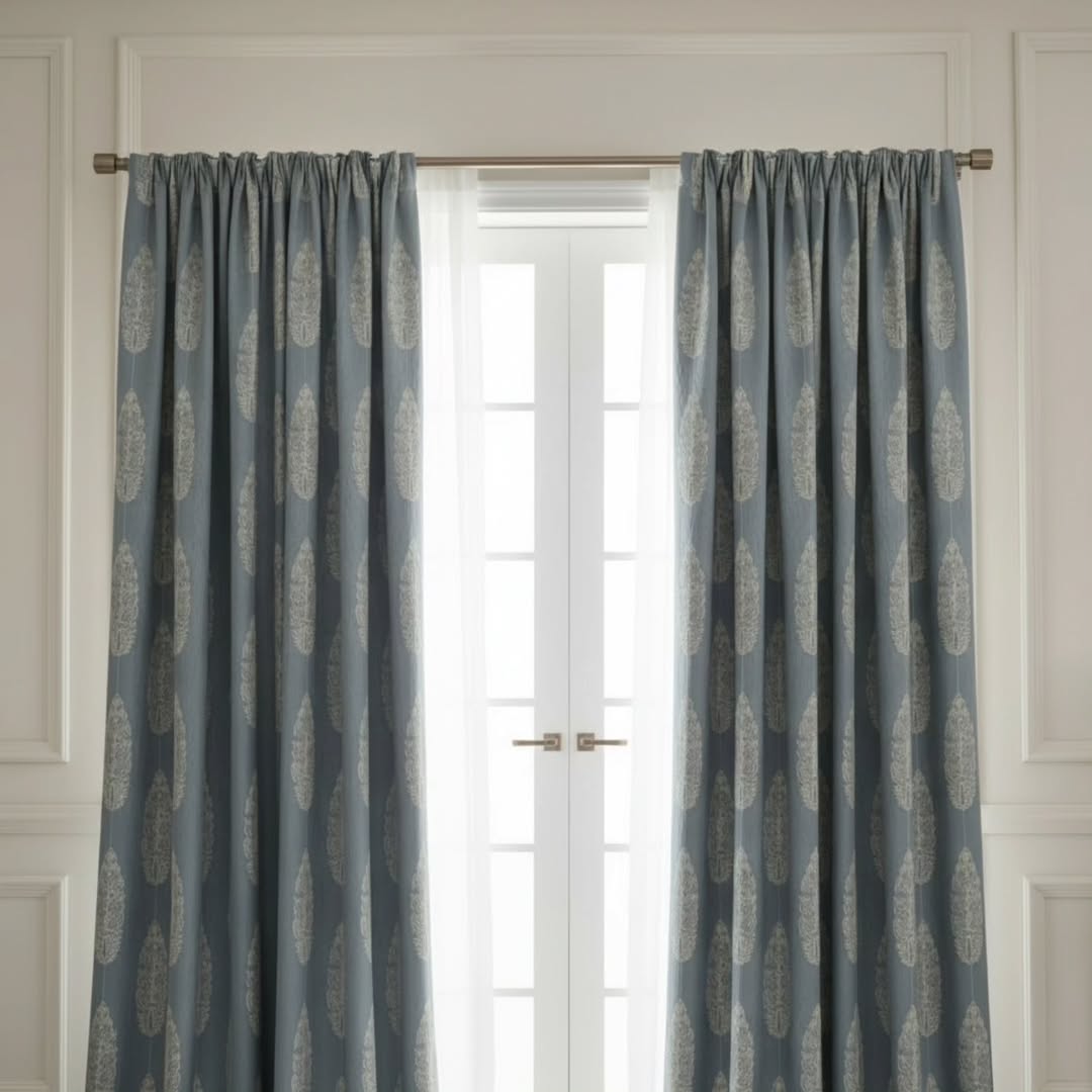 Azure Royale Jacquard Drapes - Image 4
