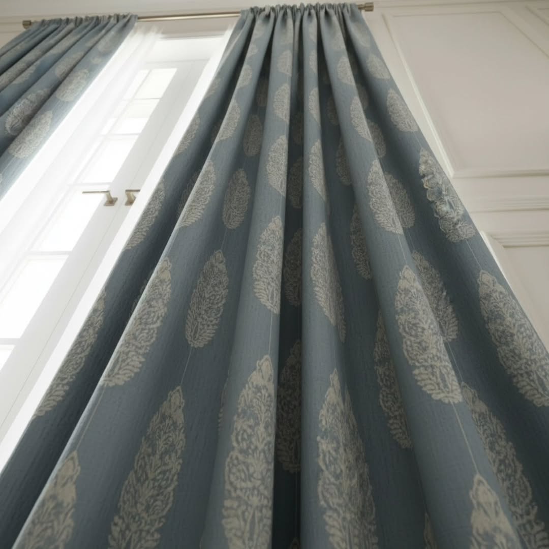 Azure Royale Jacquard Drapes - Image 3