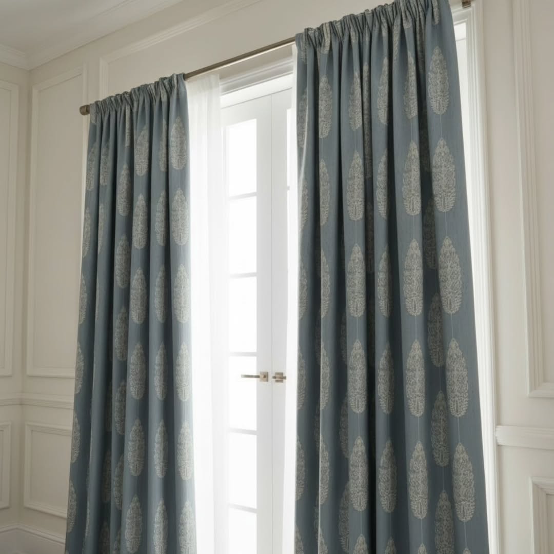 Azure Royale Jacquard Drapes - Image 2